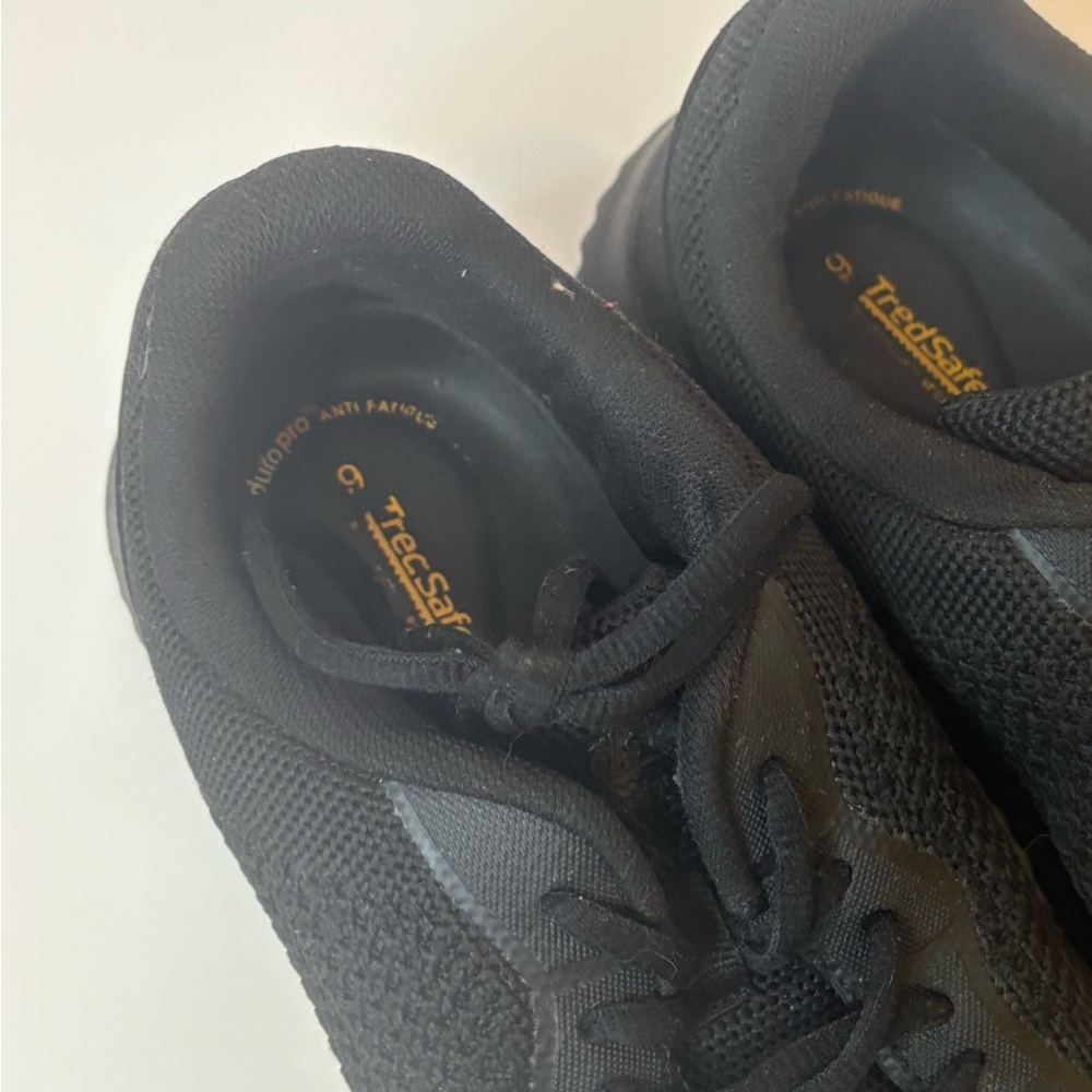 Black non-slip work wear black sneakers skid size 9 fast food shoes - Picture 7 of 16